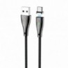 Καλώδιο σύνδεσης Hoco U75 Magnetic USB σε USB-C 3.0A με Μαγνητικό Αποσπώμενο Βύσμα και LED Ένδειξη Μαύρο 1.2m