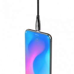 Καλώδιο σύνδεσης Hoco U75 Magnetic USB σε USB-C 3.0A με Μαγνητικό Αποσπώμενο Βύσμα και LED Ένδειξη Μαύρο 1.2m