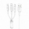 Καλώδιο σύνδεσης Hoco X25 3 σε 1 USB σε Micro-USB, Lightning, USB-C Fast Charging 2.0A Λευκό 1m