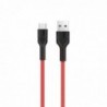Καλώδιο σύνδεσης Hoco U31 Benay Braided με Νάυλον Κορδόνι USB σε USB-C 2.4A Κόκκινο 1,2m