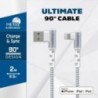 Καλώδιο σύνδεσης Energizer 90° Metal / Braided Nylon 2.0A  USB σε Lightning Apple Certified MFI 2m  Λευκό