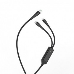 Καλώδιο σύνδεσης Hoco U102 Super 100W 2 σε 1 USB-C σε 2χUSB-C για Γρήγορη Φόρτιση 20V/5A Μαύρο 1.2m