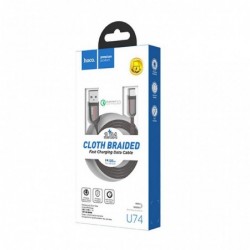 Καλώδιο σύνδεσης Κορδόνι Hoco U74 Grand USB σε USB-C Fast Charging 3.0A 1.2m Μαύρο