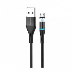 Καλώδιο σύνδεσης Borofone BU16 Skill USB σε Micro-USB με Μαγνητικό Αποσπώμενο Βύσμα Μεταλλικό Μαύρο 1μ