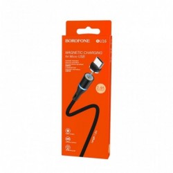 Καλώδιο σύνδεσης Borofone BU16 Skill USB σε Micro-USB με Μαγνητικό Αποσπώμενο Βύσμα Μεταλλικό Μαύρο 1μ