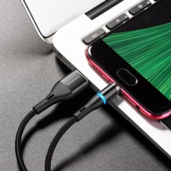 Καλώδιο σύνδεσης Borofone BU16 Skill USB σε Micro-USB με Μαγνητικό Αποσπώμενο Βύσμα Μεταλλικό Μαύρο 1μ