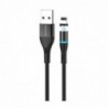 Καλώδιο σύνδεσης Borofone BU16 Skill USB σε Lightning με Μαγνητικό Αποσπώμενο Βύσμα Μεταλλικό Μαύρο 1μ