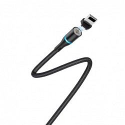 Καλώδιο σύνδεσης Borofone BU16 Skill USB σε Lightning με Μαγνητικό Αποσπώμενο Βύσμα Μεταλλικό Μαύρο 1μ