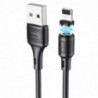 Καλώδιο σύνδεσης Hoco X52 Sereno USB σε Lightning 2.4A με Μαγνητικό Αποσπώμενο Βύσμα Μαύρο 1m