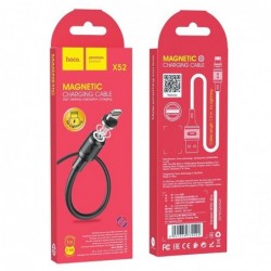 Καλώδιο σύνδεσης Hoco X52 Sereno USB σε Lightning 2.4A με Μαγνητικό Αποσπώμενο Βύσμα Μαύρο 1m