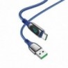 Καλώδιο Σύνδεσης Hoco S51 Extreme USB σε USB-C για Γρήγορη Φόρτιση και Μεταφορά Δεδομένων με Οθόνη Ένδειξης Φόρτισης 5.0A Μπλε 1