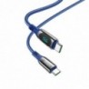 Καλώδιο Σύνδεσης Hoco S51 100W Extreme USB-C σε USB-C για Γρήγορη Φόρτισημε Οθόνη Ένδειξης Φόρτισης 20V/5A Μπλε 1.2m