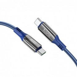 Καλώδιο Σύνδεσης Hoco S51 100W Extreme USB-C σε USB-C για Γρήγορη Φόρτισημε Οθόνη Ένδειξης Φόρτισης 20V/5A Μπλε 1.2m