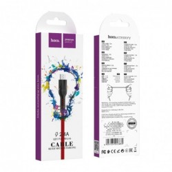 Καλώδιο σύνδεσης Hoco U31 Benay Braided με Νάυλον Κορδόνι USB σε Micro-USB 2.4A Κόκκινο 1,2m