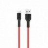 Καλώδιο σύνδεσης Hoco U31 Benay Braided με Νάυλον Κορδόνι USB σε Micro-USB 2.4A Κόκκινο 1,2m