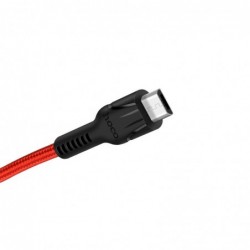 Καλώδιο σύνδεσης Hoco U31 Benay Braided με Νάυλον Κορδόνι USB σε Micro-USB 2.4A Κόκκινο 1,2m
