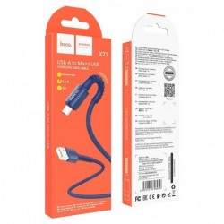 Καλώδιο σύνδεσης Hoco X71 Especial 2.4A USB σε Micro-USB με Εύκαμπτο Βύσμα και Braided Καλώδιο Μπλέ 1m