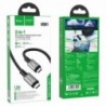 Καλώδιο σύνδεσης Hoco US01 USB3.1 GEN2 10Gbps 100W Super-Speed USB-C σε USB-C 3.0A  1,2m Μαύρο