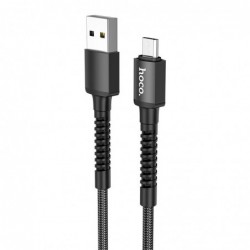 Καλώδιο σύνδεσης Hoco X71 Especial 2.4A USB σε Micro USB με Εύκαμπτο Βύσμα και Braided Καλώδιο Μαύρο 1μ