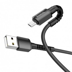 Καλώδιο σύνδεσης Hoco X71 Especial 2.4A USB σε Micro USB με Εύκαμπτο Βύσμα και Braided Καλώδιο Μαύρο 1μ