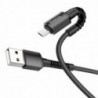 Καλώδιο σύνδεσης Hoco X71 Especial 2.4A USB σε Micro USB με Εύκαμπτο Βύσμα και Braided Καλώδιο Μαύρο 1μ