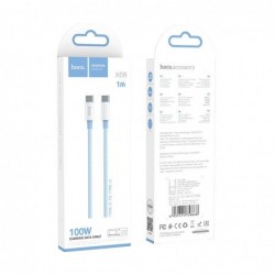 Καλώδιο σύνδεσης Hoco X68 True Color Braided USB-C σε USB-C 100W 3A  Μπλέ 1m