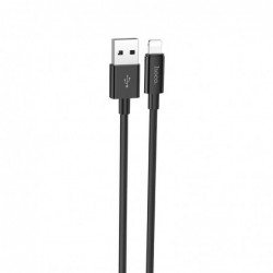 Καλώδιο σύνδεσης Hoco X68 True Color Braided USB σε Lightning 2.4A Μαύρο 1m