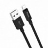 Καλώδιο σύνδεσης Hoco X68 True Color Braided USB σε Lightning 2.4A Μαύρο 1m