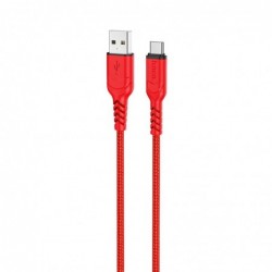 Καλώδιο σύνδεσης Hoco X59 Victory USB σε USB-C 2.4A με Εύκαμπτο Βύσμα και Braided Καλώδιο Κόκκινο 1m