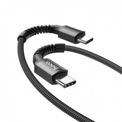 Καλώδιο σύνδεσης Hoco X71 Especial 60W 3A USB-C σε USB-C με Εύκαμπτο Βύσμα και Braided Καλώδιο Μαύρο 1m