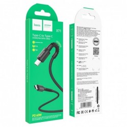 Καλώδιο σύνδεσης Hoco X71 Especial 60W 3A USB-C σε USB-C με Εύκαμπτο Βύσμα και Braided Καλώδιο Μαύρο 1m