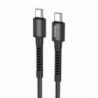 Καλώδιο σύνδεσης Hoco X71 Especial 60W 3A USB-C σε USB-C με Εύκαμπτο Βύσμα και Braided Καλώδιο Μαύρο 1m
