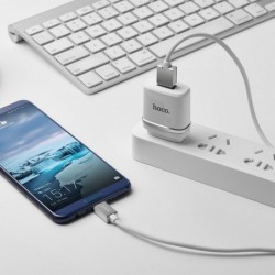 Καλώδιο σύνδεσης Κορδόνι Hoco U49 USB σε USB-C με Ενισχυμένες Μεταλλικές Επαφές 1.2m Λευκό