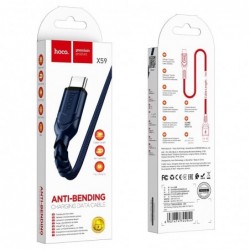 Καλώδιο σύνδεσης Hoco X59 Victory USB σε USB-C 2.4A με Εύκαμπτο Βύσμα και Braided Καλώδιο Μπλέ 1m