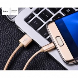 Καλώδιο σύνδεσης Hoco X2 Knitted USB σε Micro-USB Fast Charging Rose Gold 1m