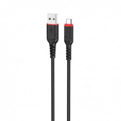 Καλώδιο σύνδεσης Hoco X59 Victory USB σε Micro USB 2.4A με Εύκαμπτο Βύσμα και Braided Καλώδιο Μαύρο 1m