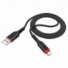 Καλώδιο σύνδεσης Hoco X59 Victory USB σε Micro USB 2.4A με Εύκαμπτο Βύσμα και Braided Καλώδιο Μαύρο 1m