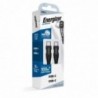 Καλώδιο σύνδεσης Energizer Metal & Braided Nylon Cable  USB-C σε USB-C 100W 2m  Μαύρο