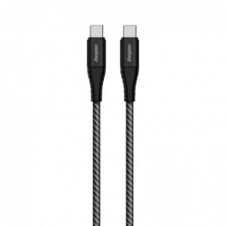 Καλώδιο σύνδεσης Energizer Metal & Braided Nylon Cable  USB-C σε USB-C 100W 2m  Μαύρο