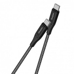 Καλώδιο σύνδεσης Energizer Metal & Braided Nylon Cable  USB-C σε USB-C 100W 2m  Μαύρο