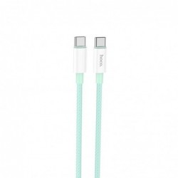 Καλώδιο σύνδεσης Hoco X68 PD True Color Braided USB-C σε USB-C 100W 3A Πράσινο 1m