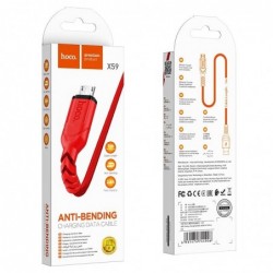 Καλώδιο σύνδεσης Hoco X59 Victory USB σε Micro USB 2.4A με Εύκαμπτο Βύσμα και Braided Καλώδιο Κόκκινο 1m