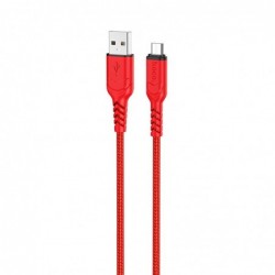 Καλώδιο σύνδεσης Hoco X59 Victory USB σε Micro USB 2.4A με Εύκαμπτο Βύσμα και Braided Καλώδιο Κόκκινο 1m