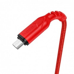 Καλώδιο σύνδεσης Hoco X59 Victory USB σε Micro USB 2.4A με Εύκαμπτο Βύσμα και Braided Καλώδιο Κόκκινο 1m