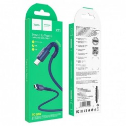 Καλώδιο σύνδεσης Hoco X71 Especial 60W 3A USB-C σε USB-C με Εύκαμπτο Βύσμα και Braided Καλώδιο Μπλέ 1m