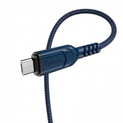 Καλώδιο σύνδεσης Hoco X59 Victory USB σε Micro USB 2.4A με Εύκαμπτο Βύσμα και Braided Καλώδιο Μπλέ 1m