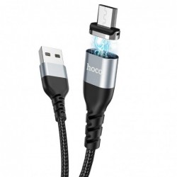 Καλώδιο σύνδεσης Hoco U96 Traveller Magnetic USB σε Micro-USB 2.4A με Μαγνητικό Αποσπώμενο Βύσμα Μεταλλικό Μαύρο 1.2m
