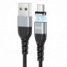 Καλώδιο σύνδεσης Hoco U96 Traveller Magnetic USB σε Micro-USB 2.4A με Μαγνητικό Αποσπώμενο Βύσμα Μεταλλικό Μαύρο 1.2m