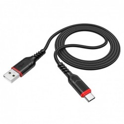 Καλώδιο σύνδεσης Hoco X59 Victory USB σε USB-C 2.4A με Εύκαμπτο Βύσμα και Braided Καλώδιο Μαύρο 1μ