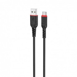 Καλώδιο σύνδεσης Hoco X59 Victory USB σε USB-C 2.4A με Εύκαμπτο Βύσμα και Braided Καλώδιο Μαύρο 1μ